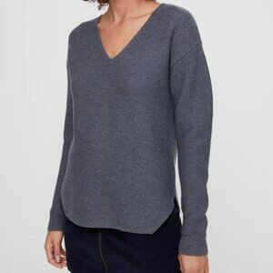 Aritzia Wilfred Free Wolter Black Waffle Knit V-neck Sweater Size S